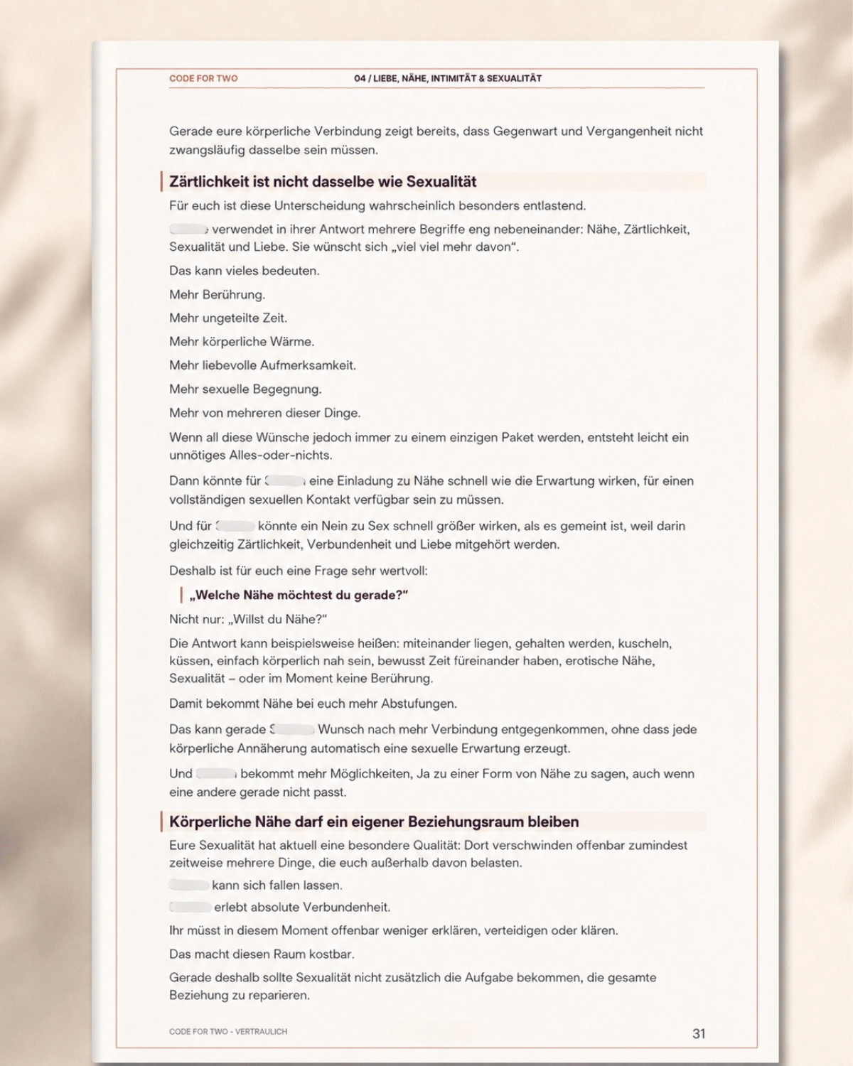 Code for Two Intimität